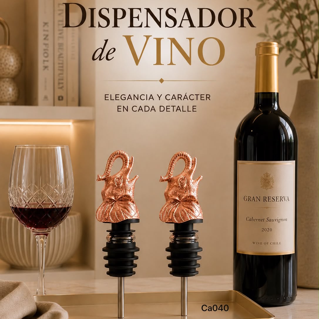 Dispensador de botellas metalico elefante oro rosa  10.5cm*  4cm