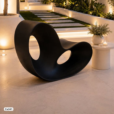 Silla mesedora exterior negro  114cm* 78cm* 58cm  YZ012