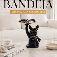 Articulo decorativo perro negro mano levantada 22cm* 21cm* 16cm