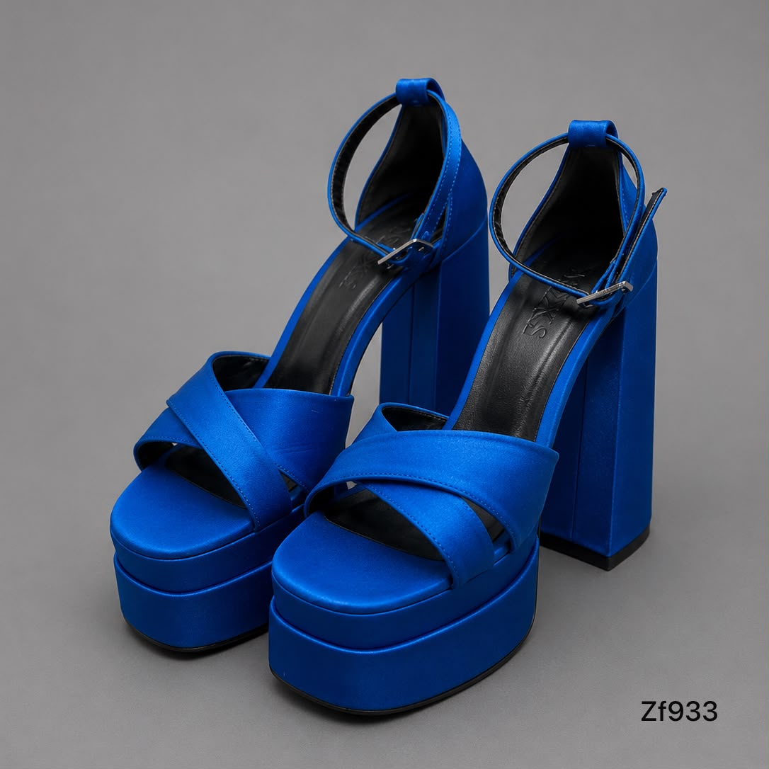 Sandalia azul plataforma 5cm tacon 15cm   SAN004