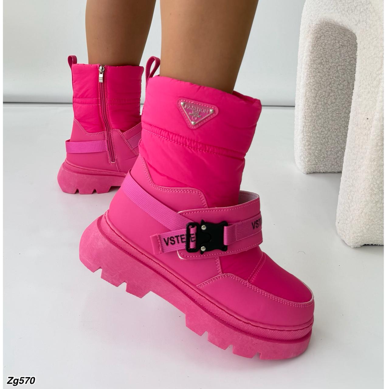 Botin rosado detalles correa suela 4cm   NB613  C-69