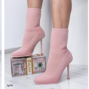 Botin rosa tacon puntilla 9cm   B5931     C-24