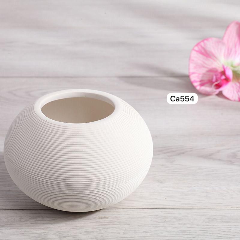 Florero circular blanco ceramica 15cm* 15cm* 11cm