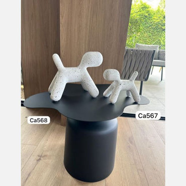 Articulo decorativo perro blanco puntos negro grande  26cm* 15cm* 21.5cm