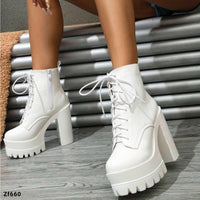 Botin blanco plataforma 5m  tacon 13cm   809-1   C-4
