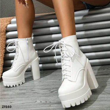 Botin blanco plataforma 5m  tacon 13cm   809-1   C-4
