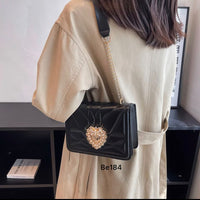 Bolso negro aplique dorado  20cm*  15cm  2120  C-B