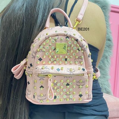 Morral rosado apliques brillantes  19cm* 21cm  523-1  C-B