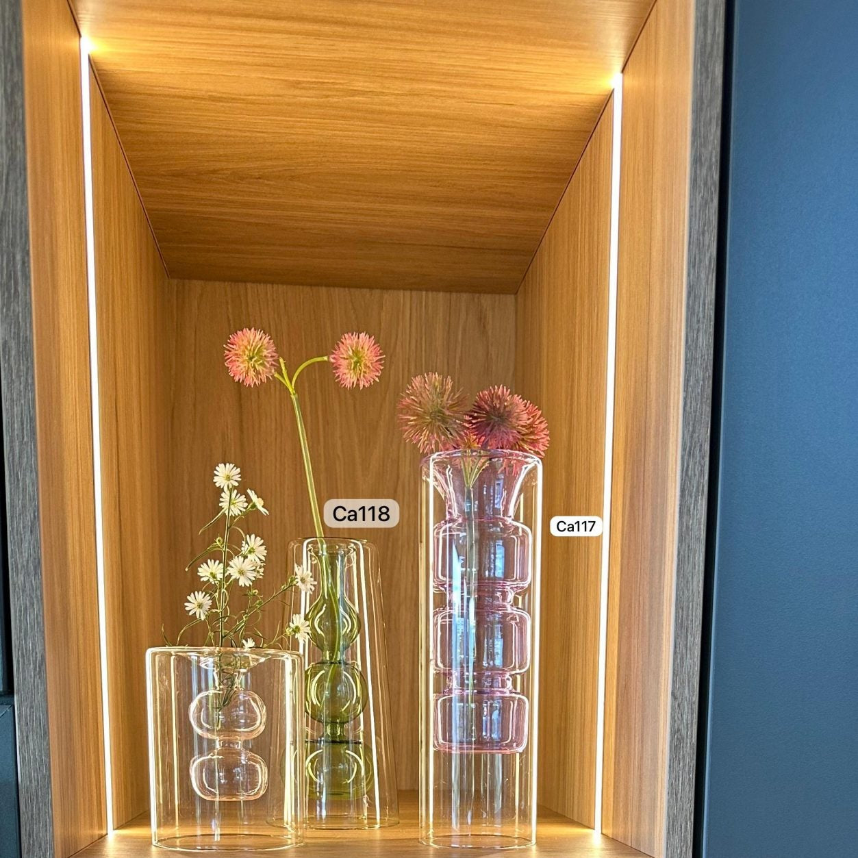 Florero de cristal detalles morado  6.5cm* 20cm