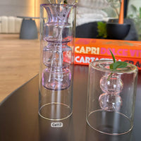 Florero de cristal detalles morado  6.5cm* 20cm