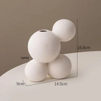 Jarron 4 bolas ceramica  13cm* 13cm* 17cm