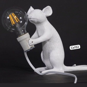 Lampara de raton blanca sentado  10cm* 9cm* 3cm