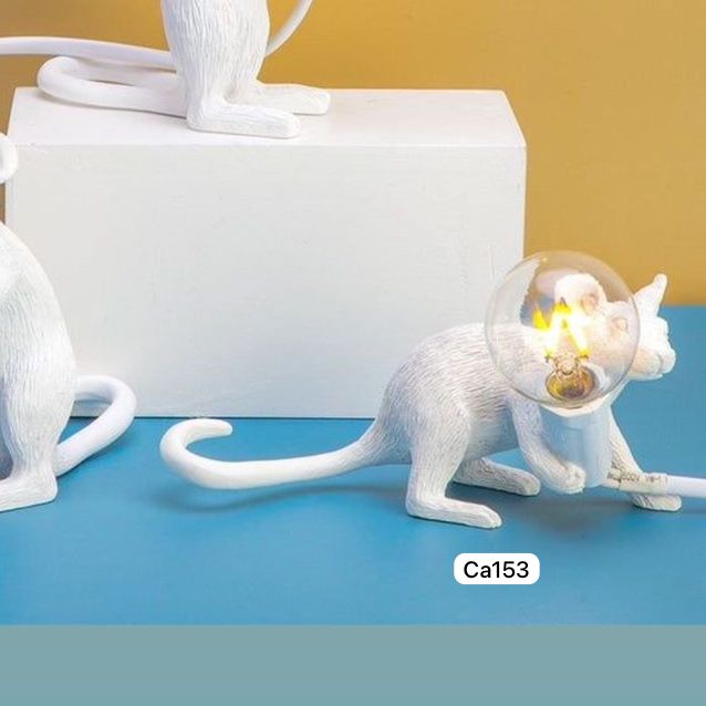 Lampara de raton blanca acostado  5cm* 13cm* 3cm