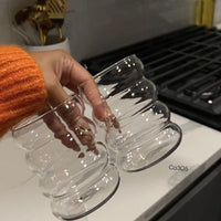 Set de 4 vasos cristal con pitillo 7cm* 7cm* 10cm
