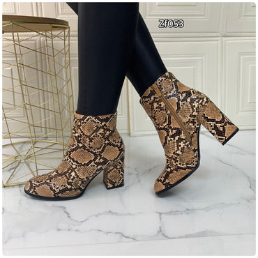 Botin beige textura tacon 8cm   FR366  C10