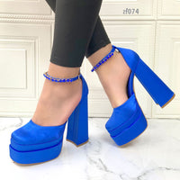 tacon azul apliques  15cm  NA43  C29