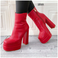 Botin rojo tacon 15Cm   X8240   31