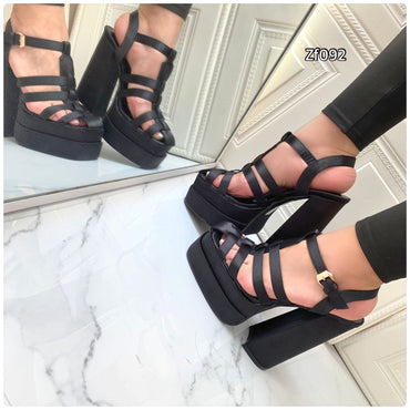 Sandalia negra tacon 14cm   P-1287   C28