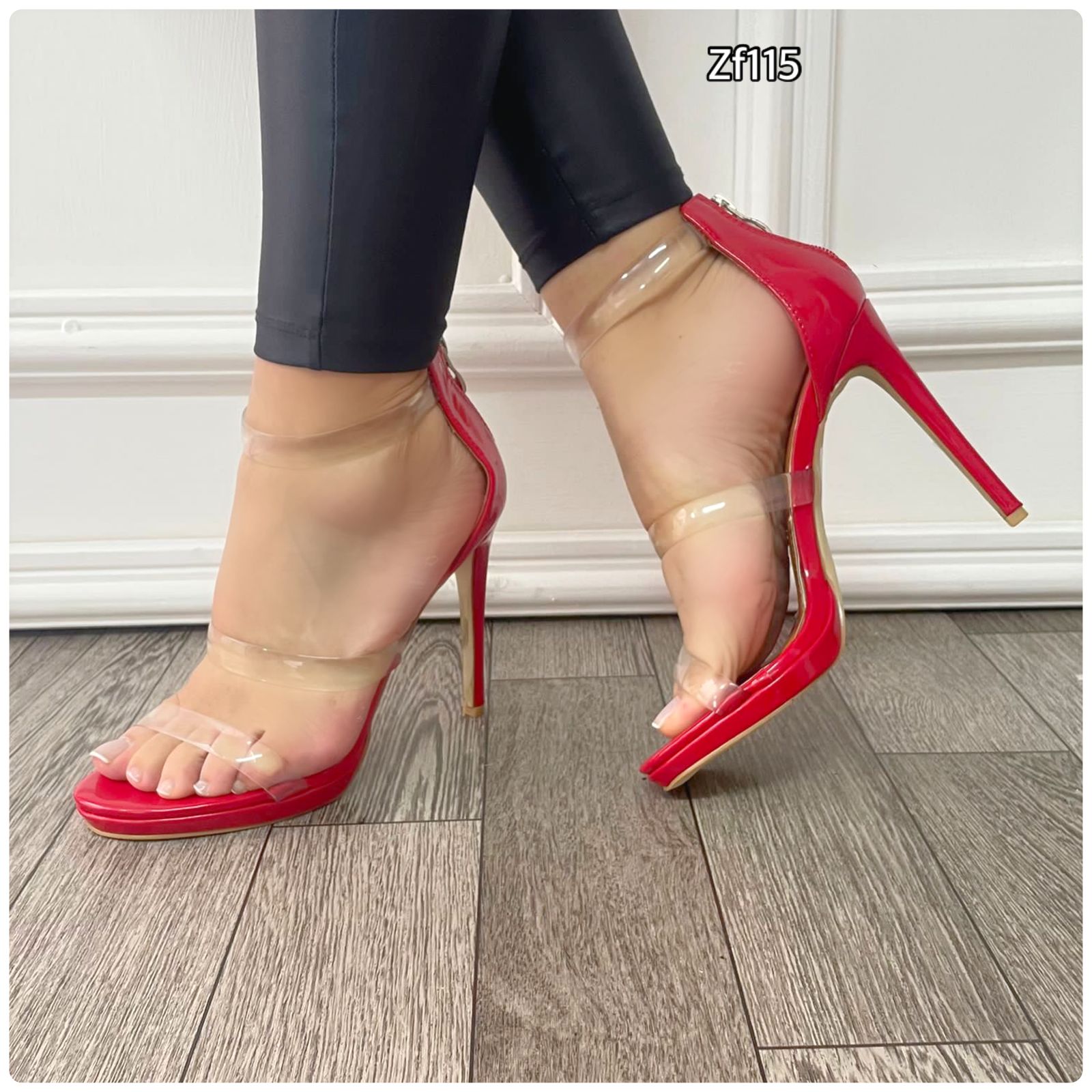Sandalia roja tacon 12cm   SE308  C6