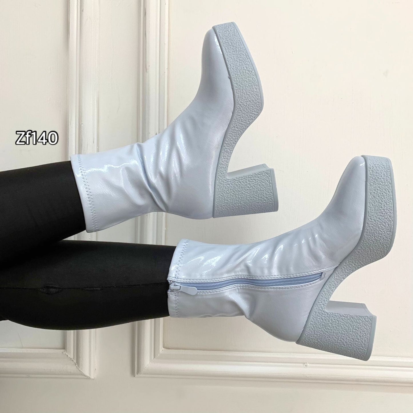Botin azul tacon 8cm  Z522    C35