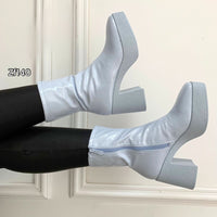 Botin azul tacon 8cm  Z522    C35