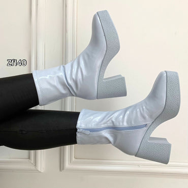 Botin azul tacon 8cm  Z522    C35