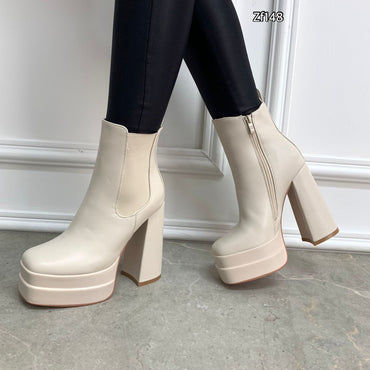Botin beige tacon 13cm  5638  C40