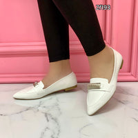 Baleta blanca apliques plateados   2093   C7