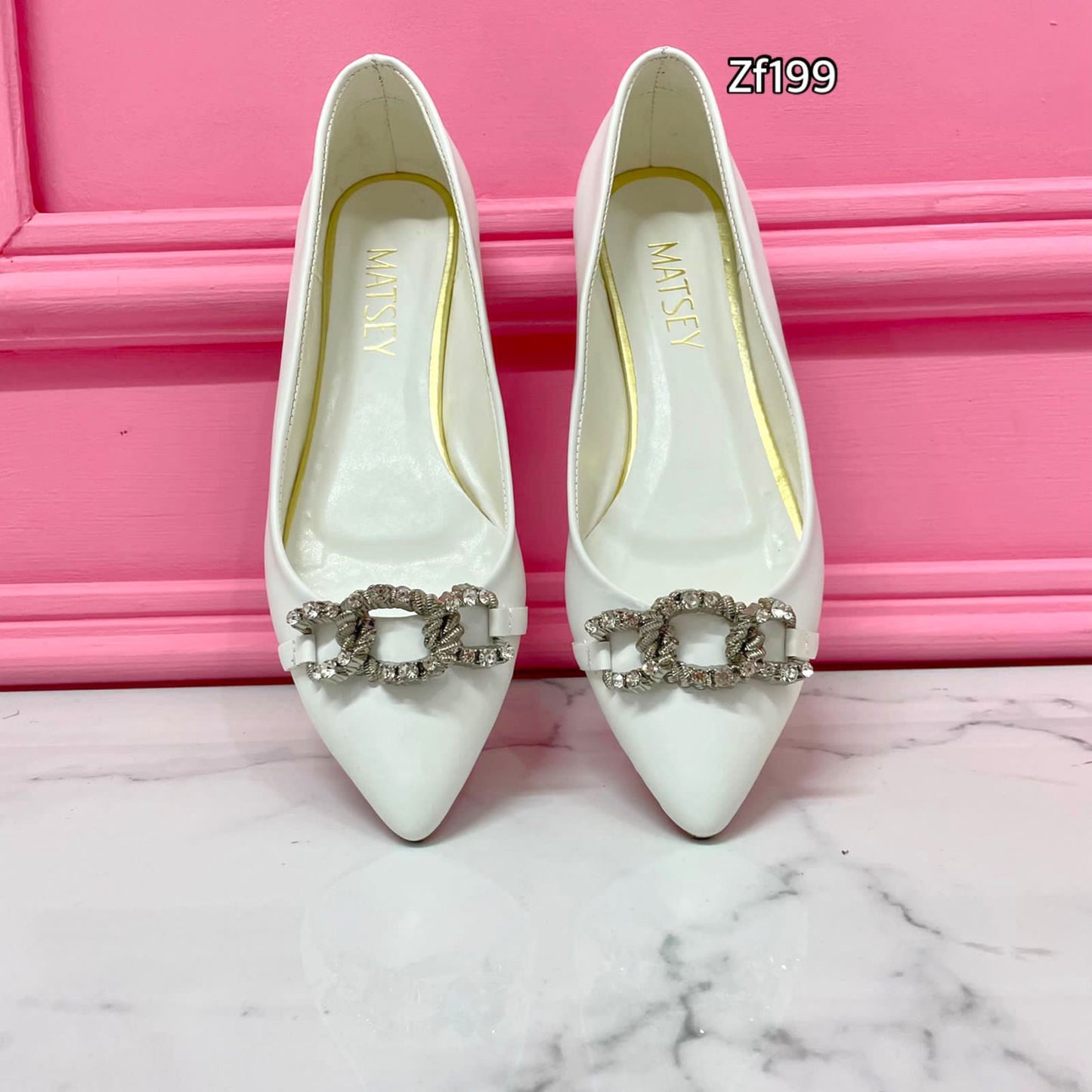 Baleta blanca apliques plateados  2975   C7