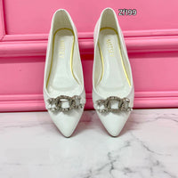 Baleta blanca apliques plateados  2975   C7