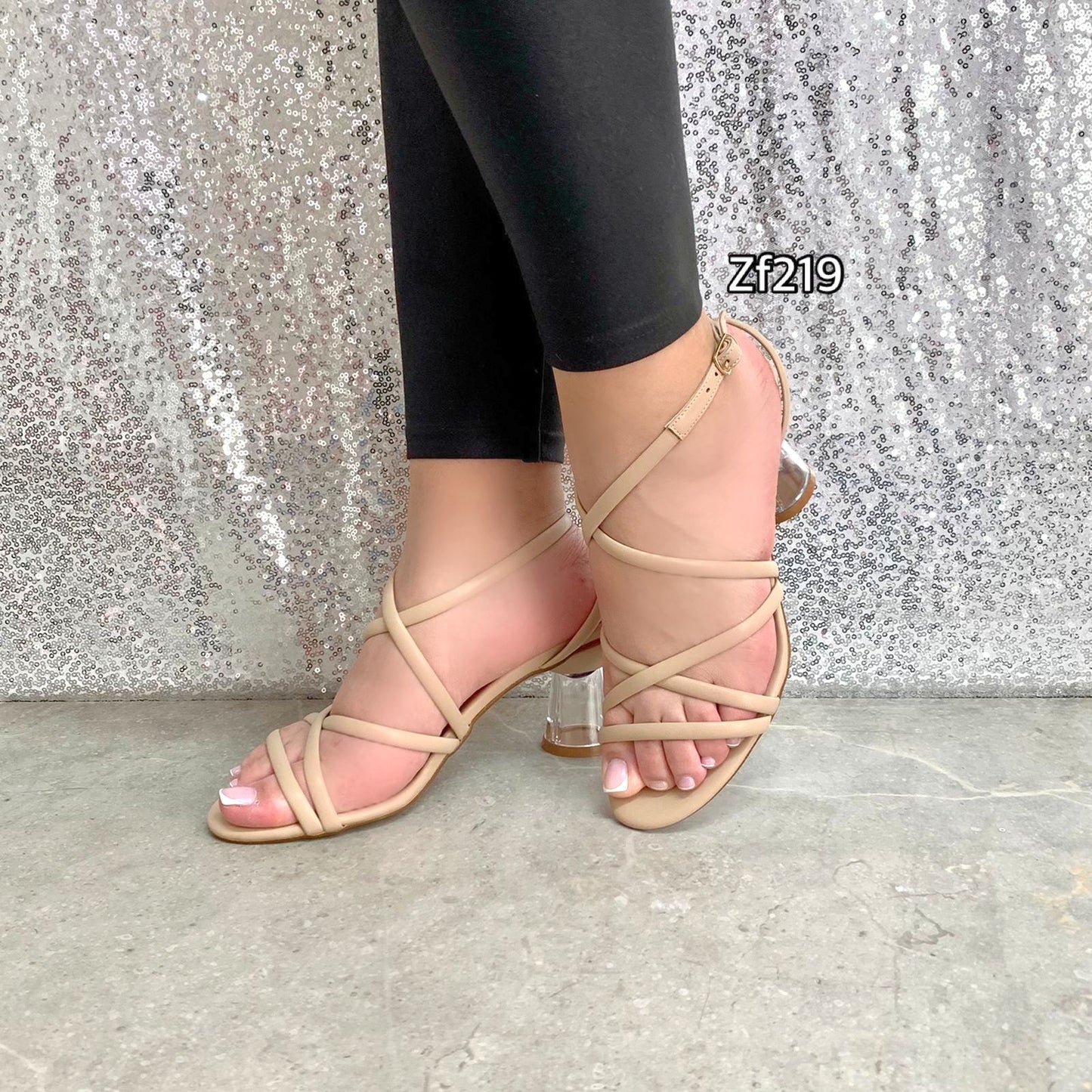 Sandalia beige tacon 7cm  6305   C9