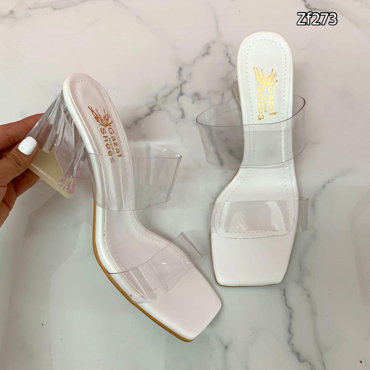 Sandalia blanca tacon 9cm  631  C2