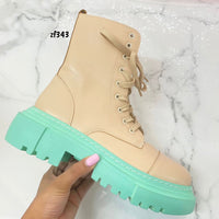 Botin beige suela verde 4cm    120    C1