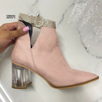 Botin rosa aplique brillantes tacon 7cm   AB2   C1