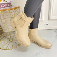 Botin beige apliques plateados suela 3cm   888-7    C13