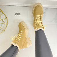 Botin cafe suela beige 4cm     8591     C40