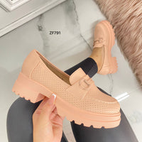 Zapato rosa aplique suela 4cm  CH831  C-69