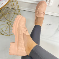 Zapato rosa aplique suela 4cm  CH831  C-69