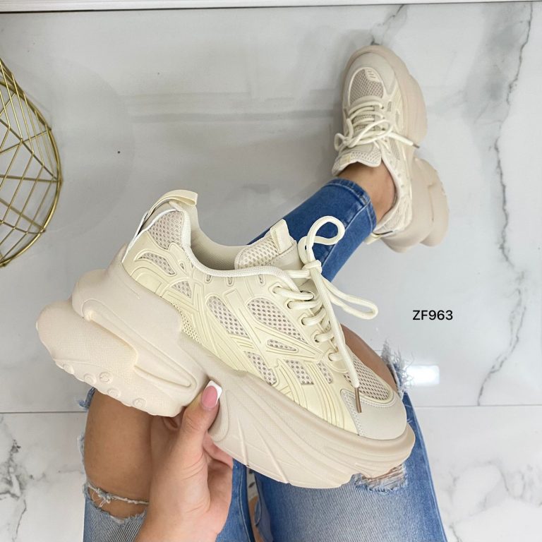 Tenis beige suela  6cm  TEN001C    C-1