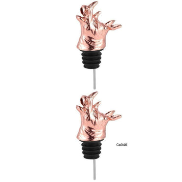 Dispensador de botellas metalico rinoceronte oro rosa  10.8cm* 5.5cm