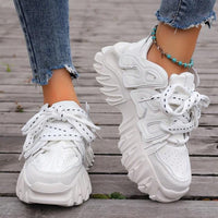Tenis blanco detalles letras suela 5cm  TN04#  C-1
