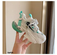 Tenis blanco detalles verde suela 6cm  88806  C-2