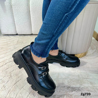 Zapato negro suela 4cm  G70056  C-97