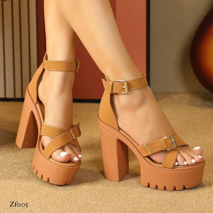 Sandalia café tacon 12cm   22-1