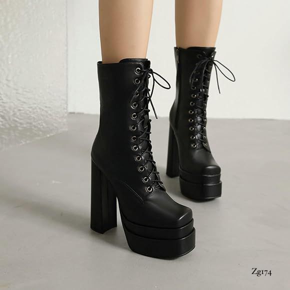 Bota negro plataforma 5cm  tacon  14cm  BTC06#  C-1