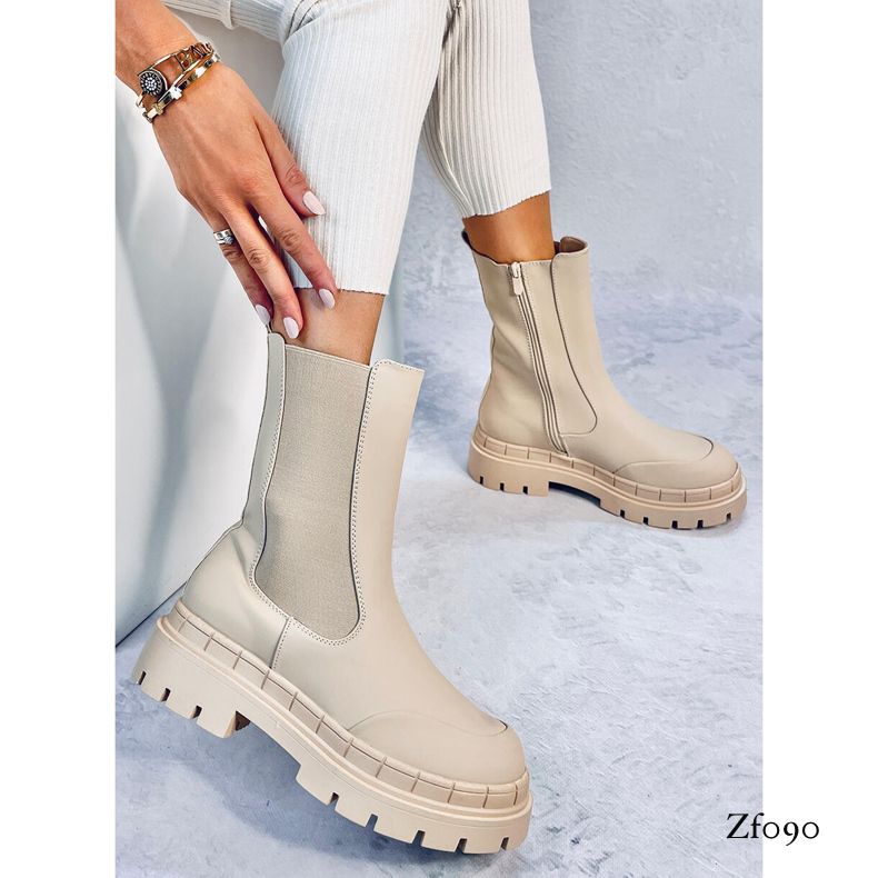 Botin beige suela 3cm   RQ410   C7