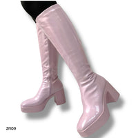 Bota caña alta lila tacon 9cm   Z521  C35