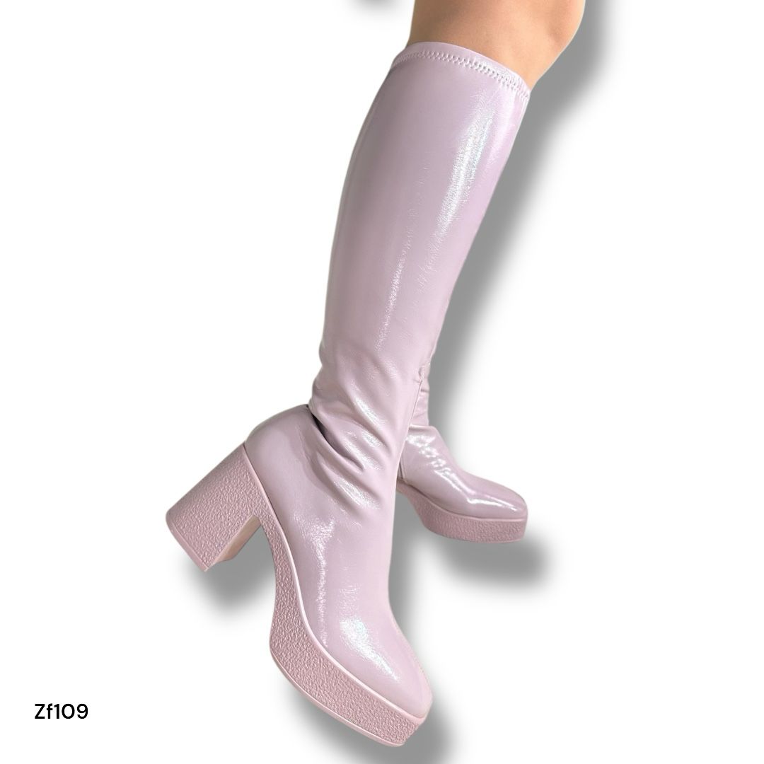 Bota caña alta lila tacon 9cm   Z521  C35