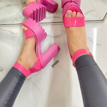 Sandalia fucsia tacon 13cm   119-5  C-4