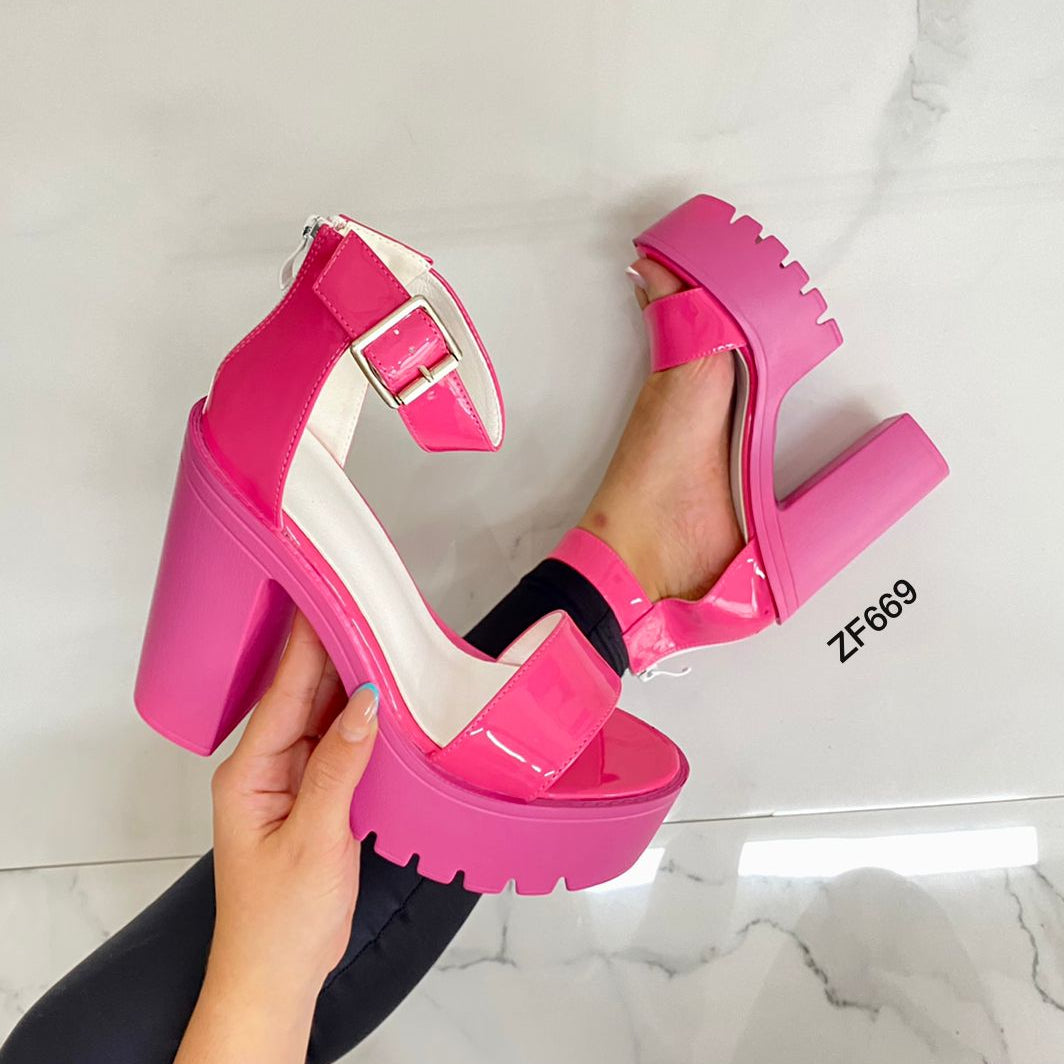 Sandalia fucsia tacon 13cm   119-5  C-4